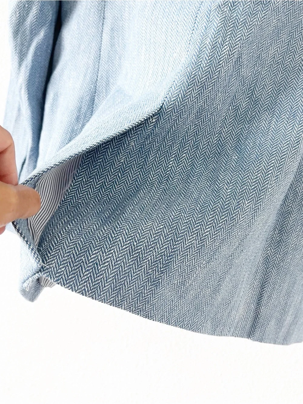 J.Crew Bristol Blue Cotton Linen Herringbone Preppy Workwear Casual Blazer